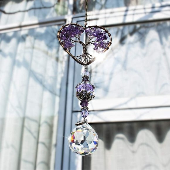 Sun Catcher Crystal Tree of Life Rainbow Maker Drops Hang for Window, Home Decor - Picture 4 of 8